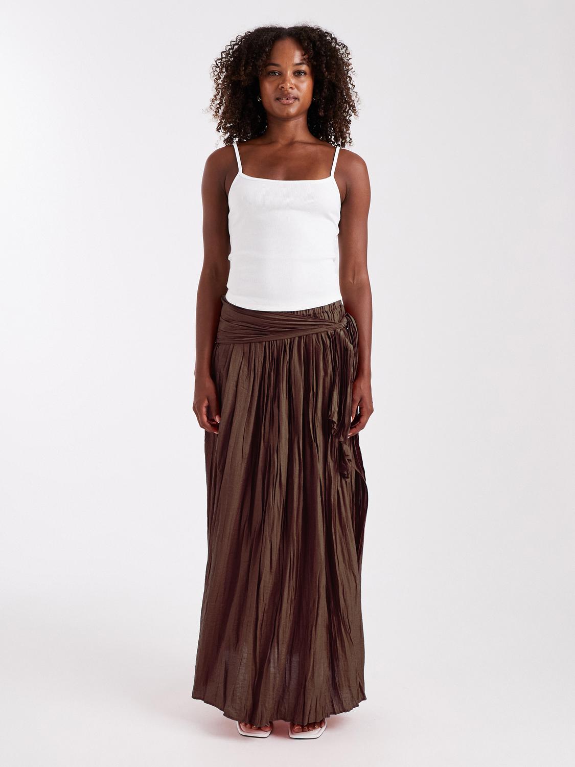 TSNAYA Long skirt - Chocolate Brown